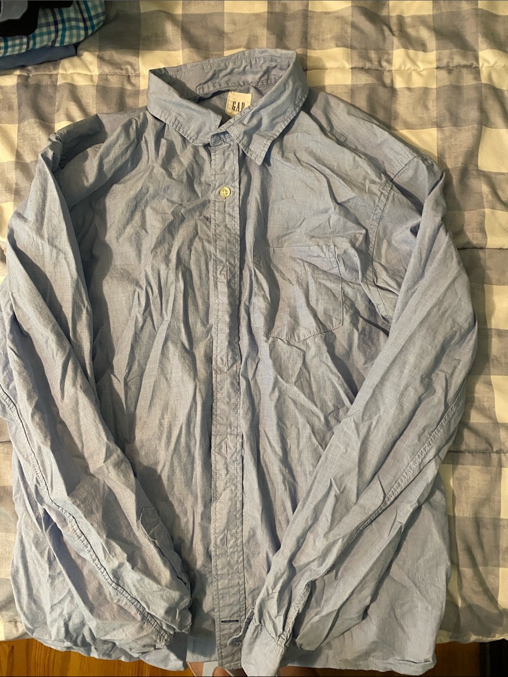 GAP Men's Pale Blue Lightweight Shirt Jacket